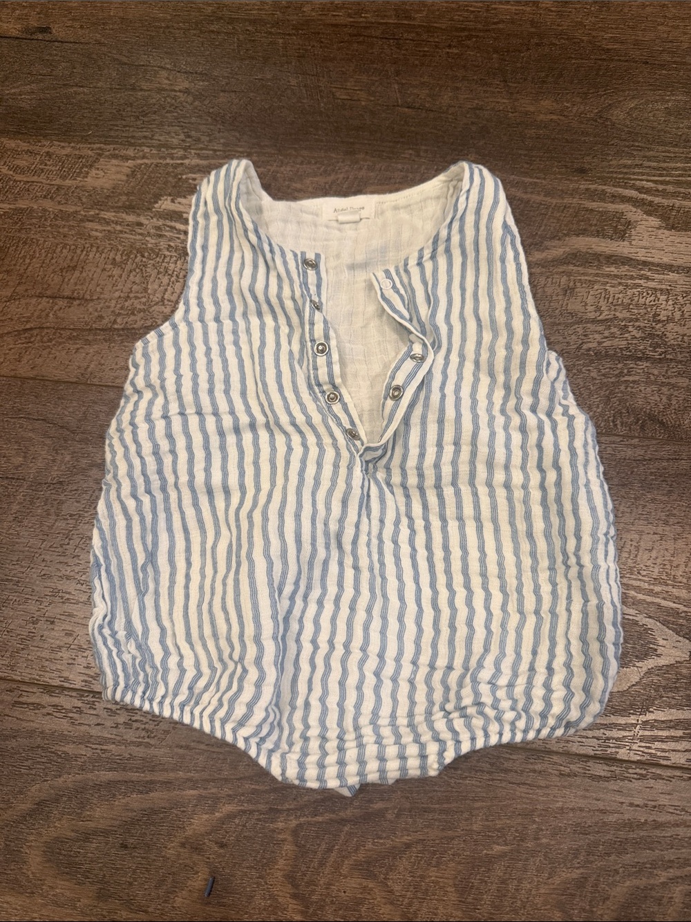 Angel Dear Blue and White Striped Baby Romper